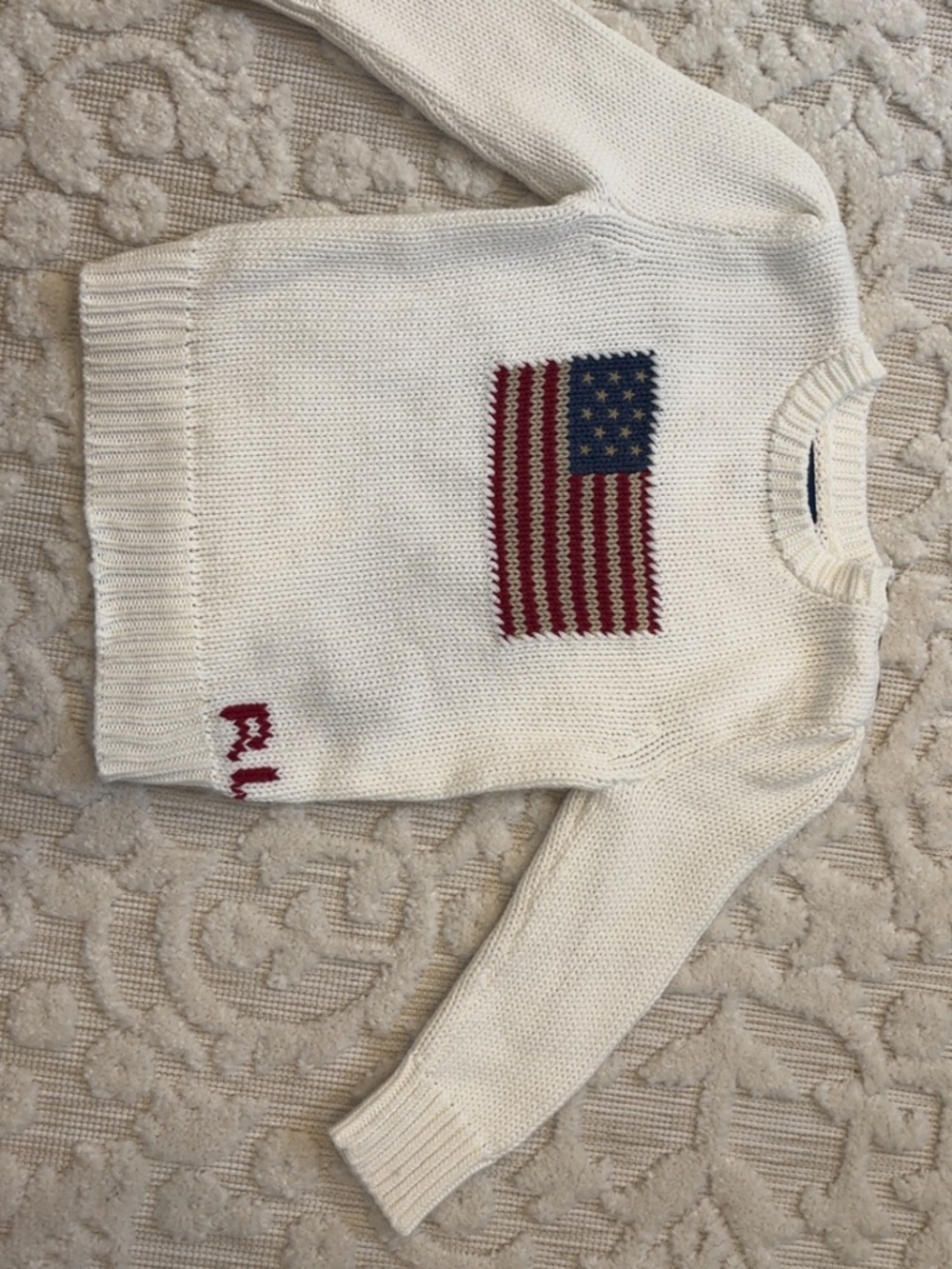 Polo Ralph Laureen Cream Knit Sweater Top